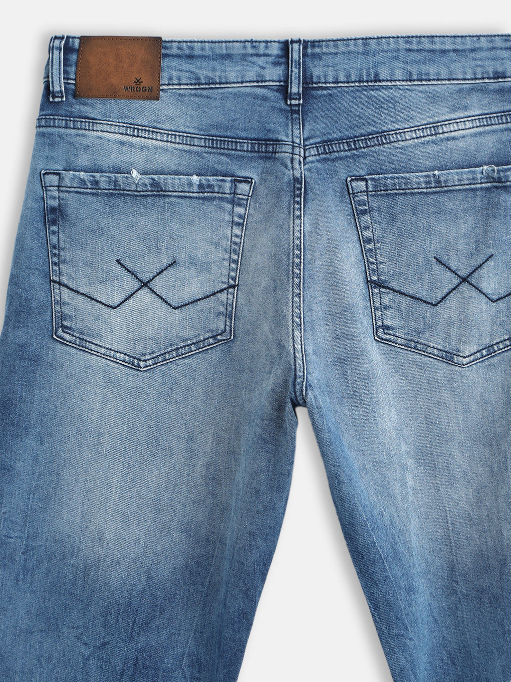 Distressed Wash Anti Fit Jeans | Blue