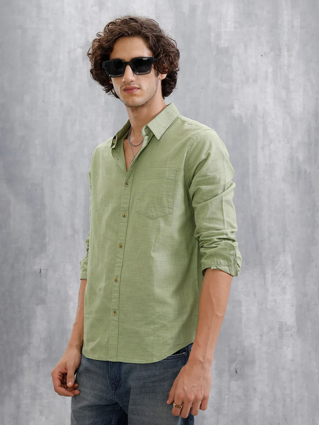 Solid Regular Fit Shirt | Green