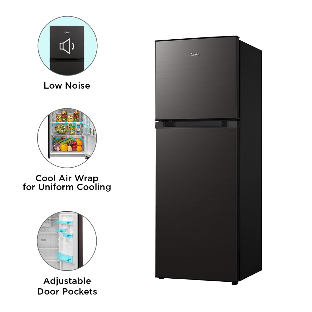 MDRT359FGI28,Midea, Frost Free, Convertible, Net Capacity 233 L, Real Inverter, 3 Star, Jazz Black (open Box Like New)