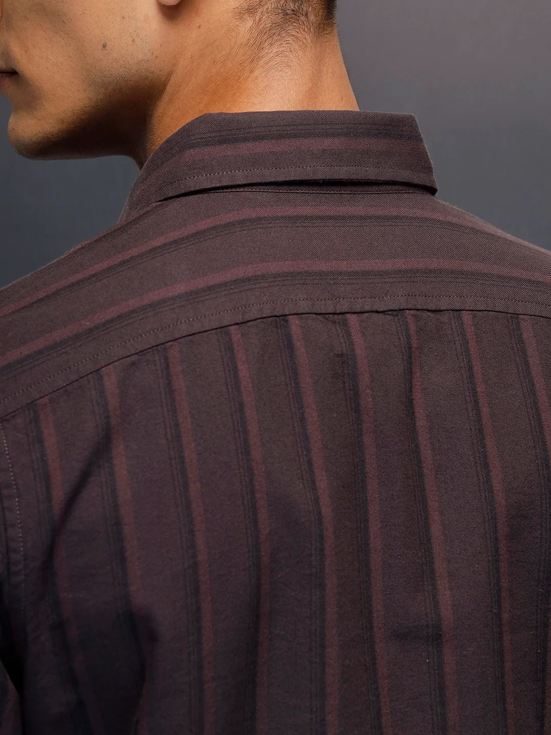 Men's casual striped pattern shirt | Purple