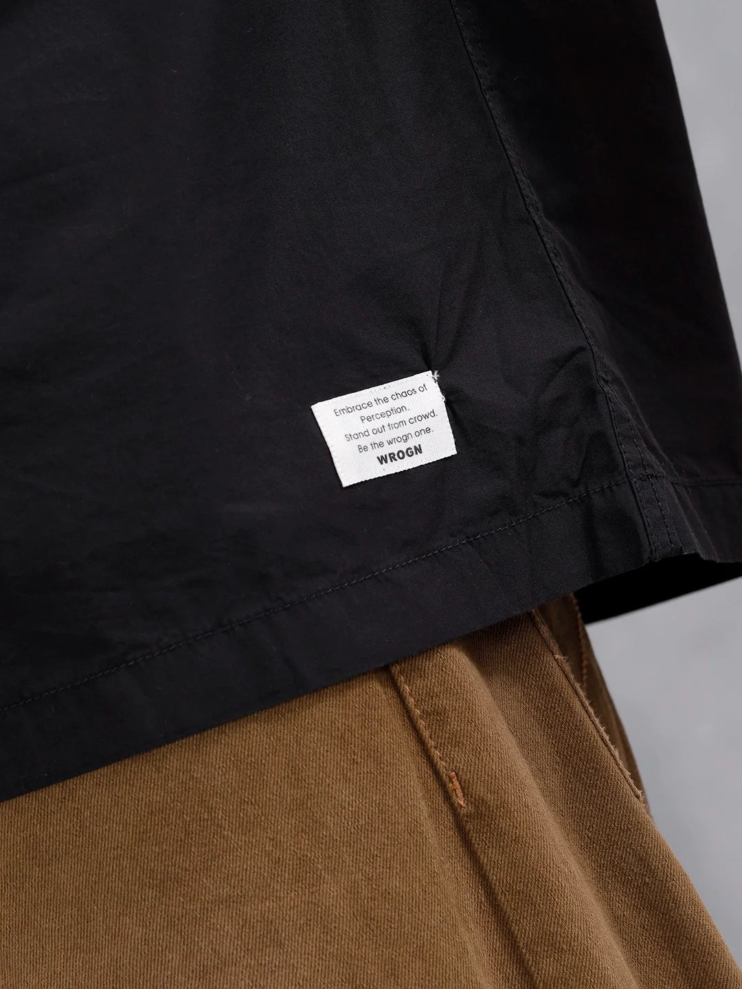 Men's Solid Causal Oversized Fit Shirt | Black
