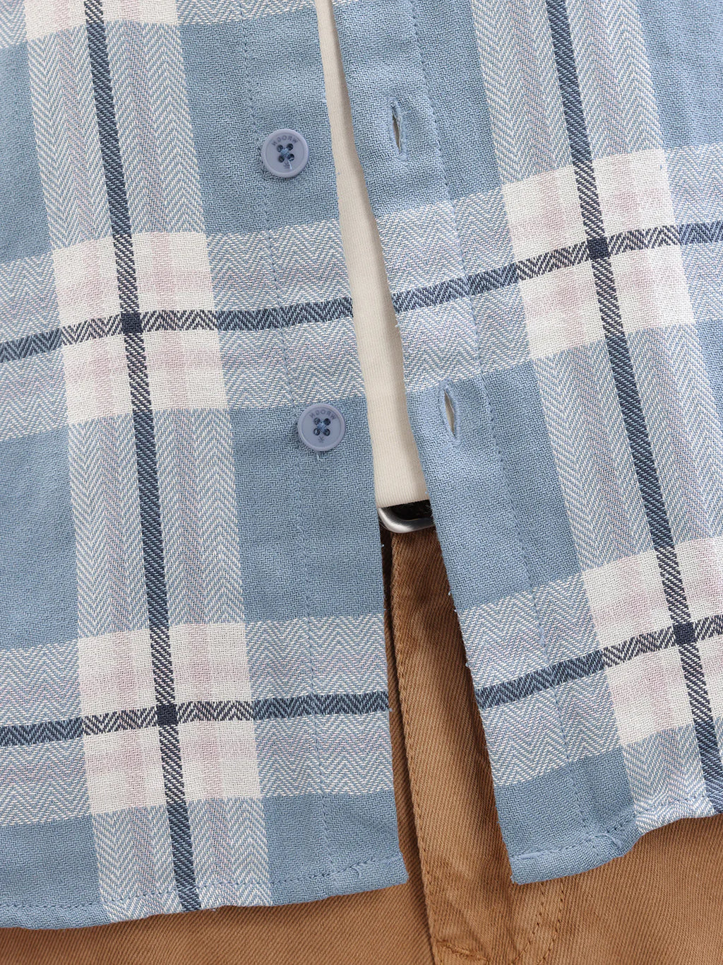 Double Pocket Checkered Shirt | Blue