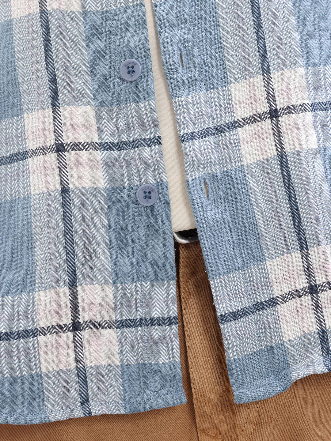 Double Pocket Checkered Shirt | Blue