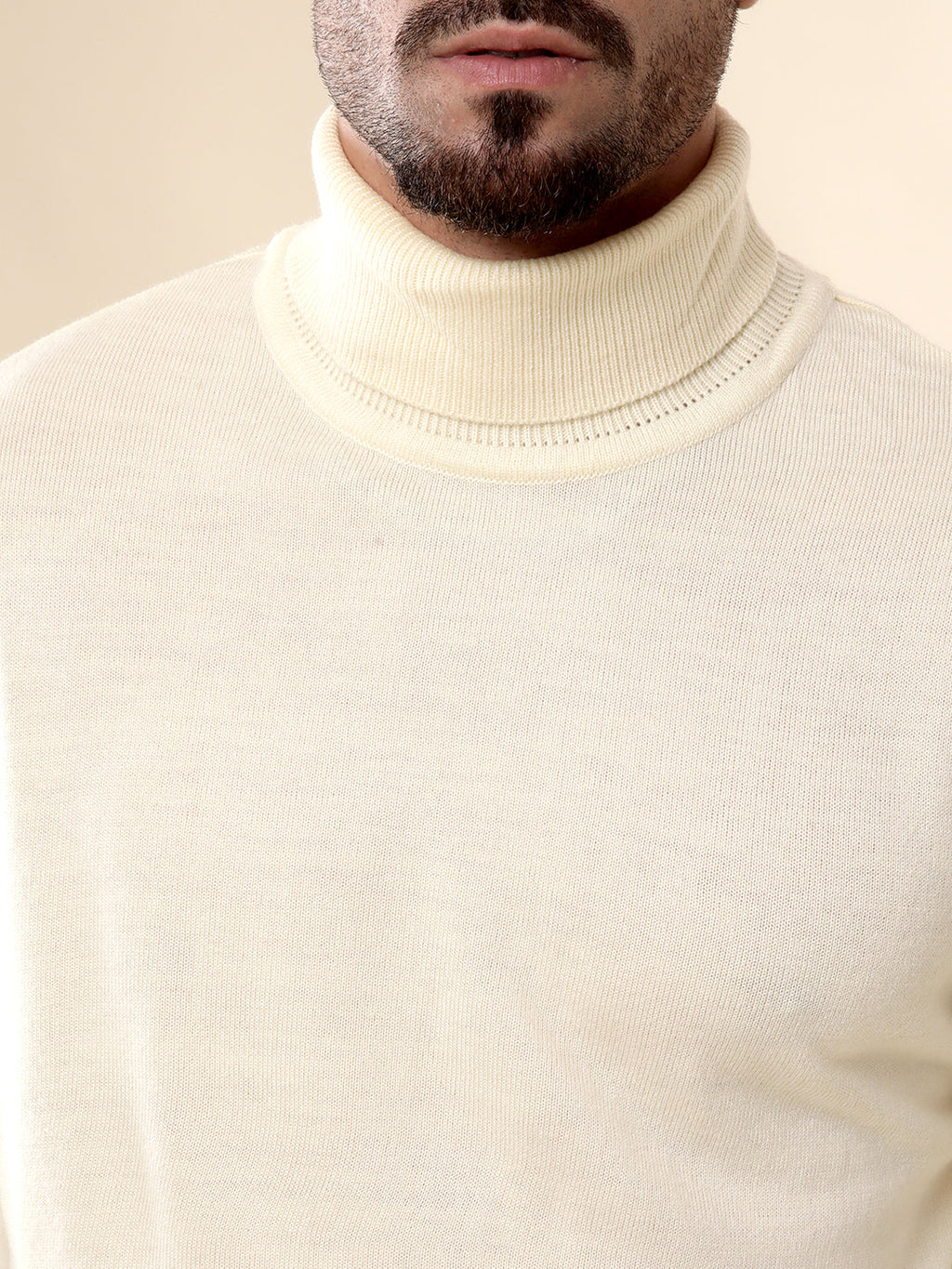 Beige Comfort Turtle Neck Sweater