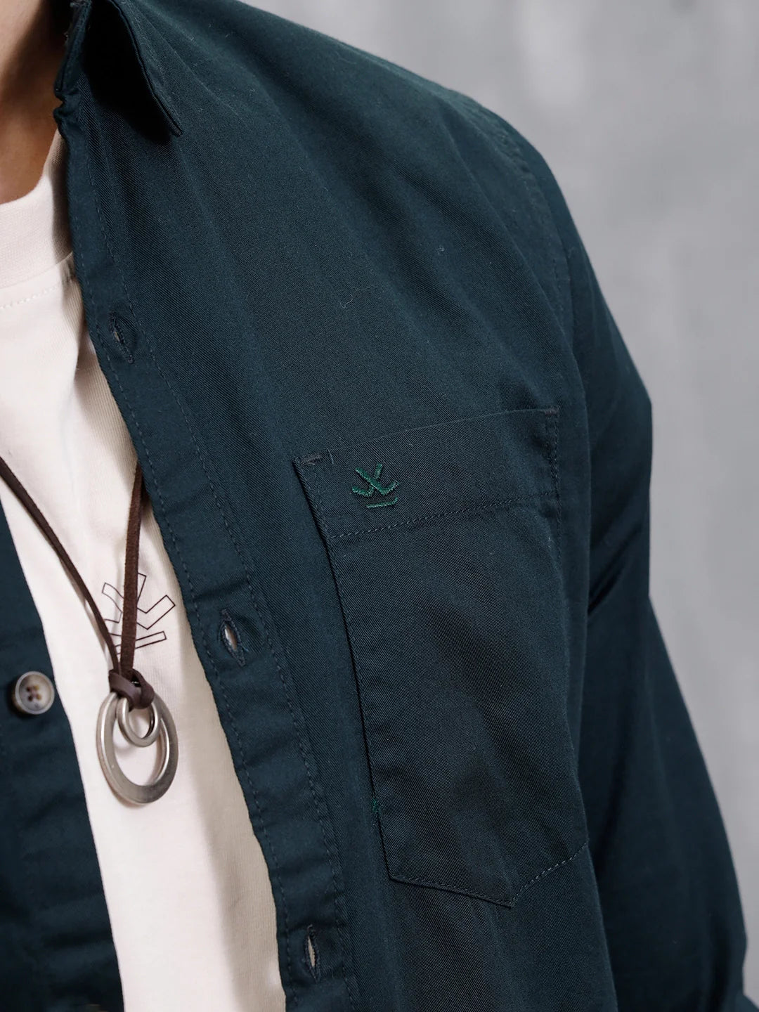 Double Pocket Regular Fit Shirt | Dark Blue