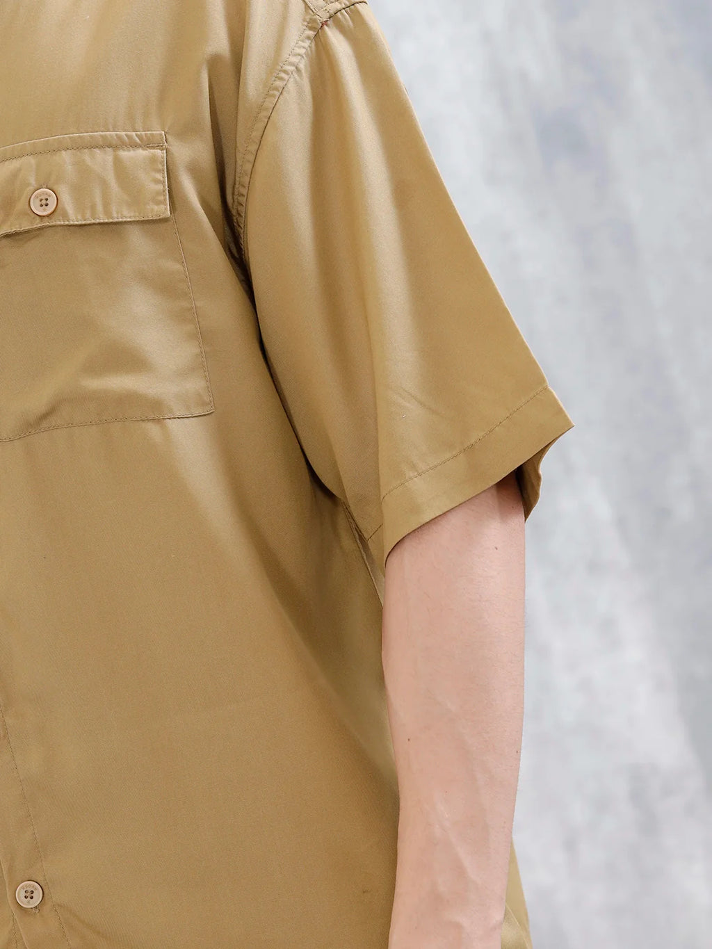 Wrogn Men's Oversized Plus Double Pocket Shirt | Khaki