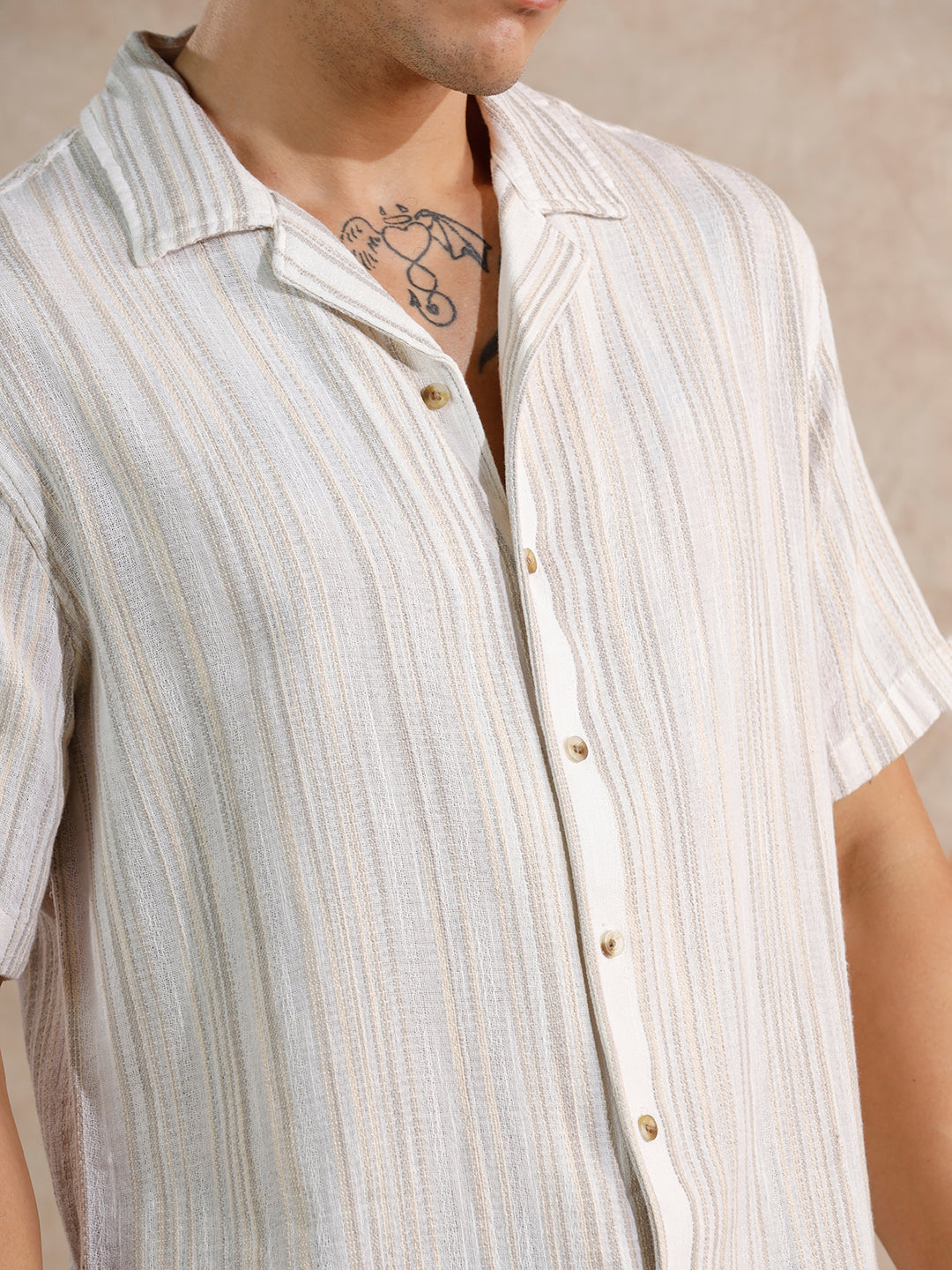 Space Dyed Yarn Shirt | Off White
