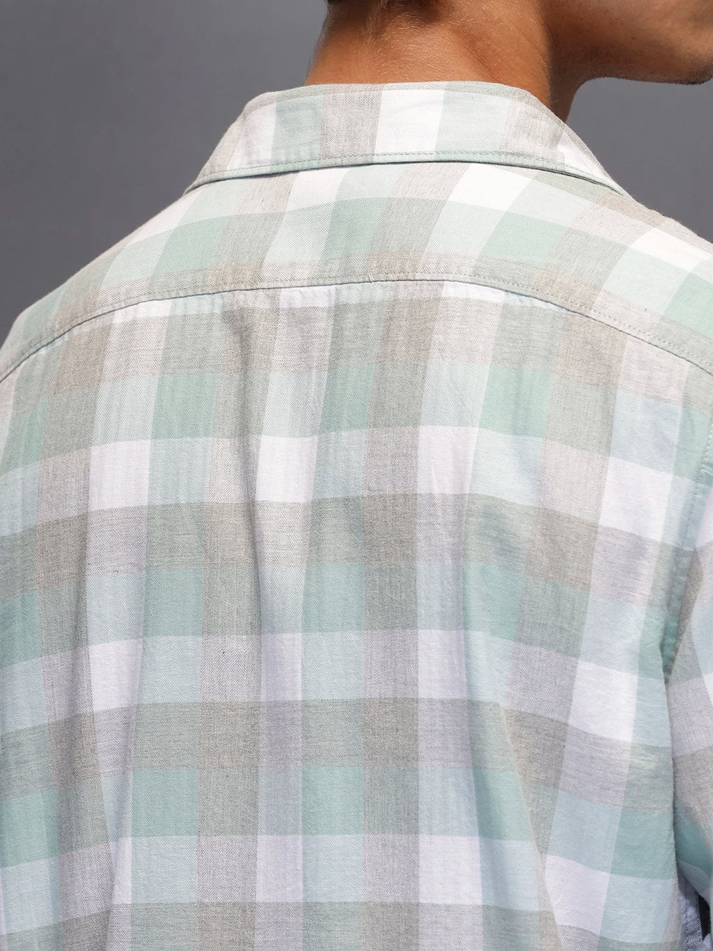 Men's Casual Slim Fit Checkered Shirt  |  Green