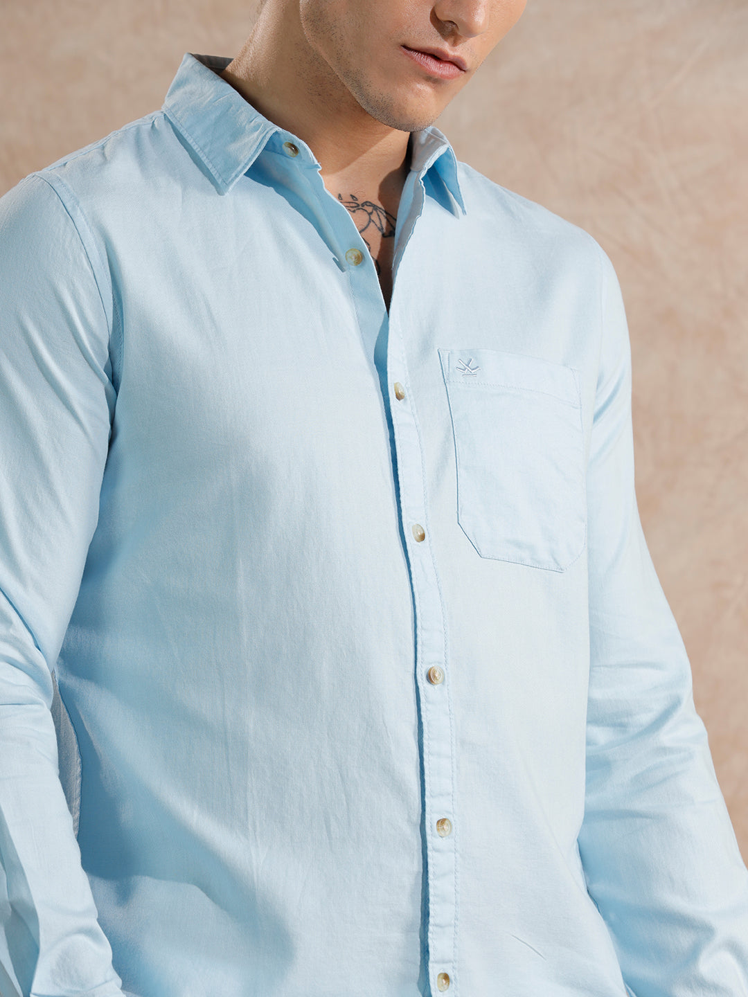 Solid Full Sleeve Regular Fit Shirt | Blue