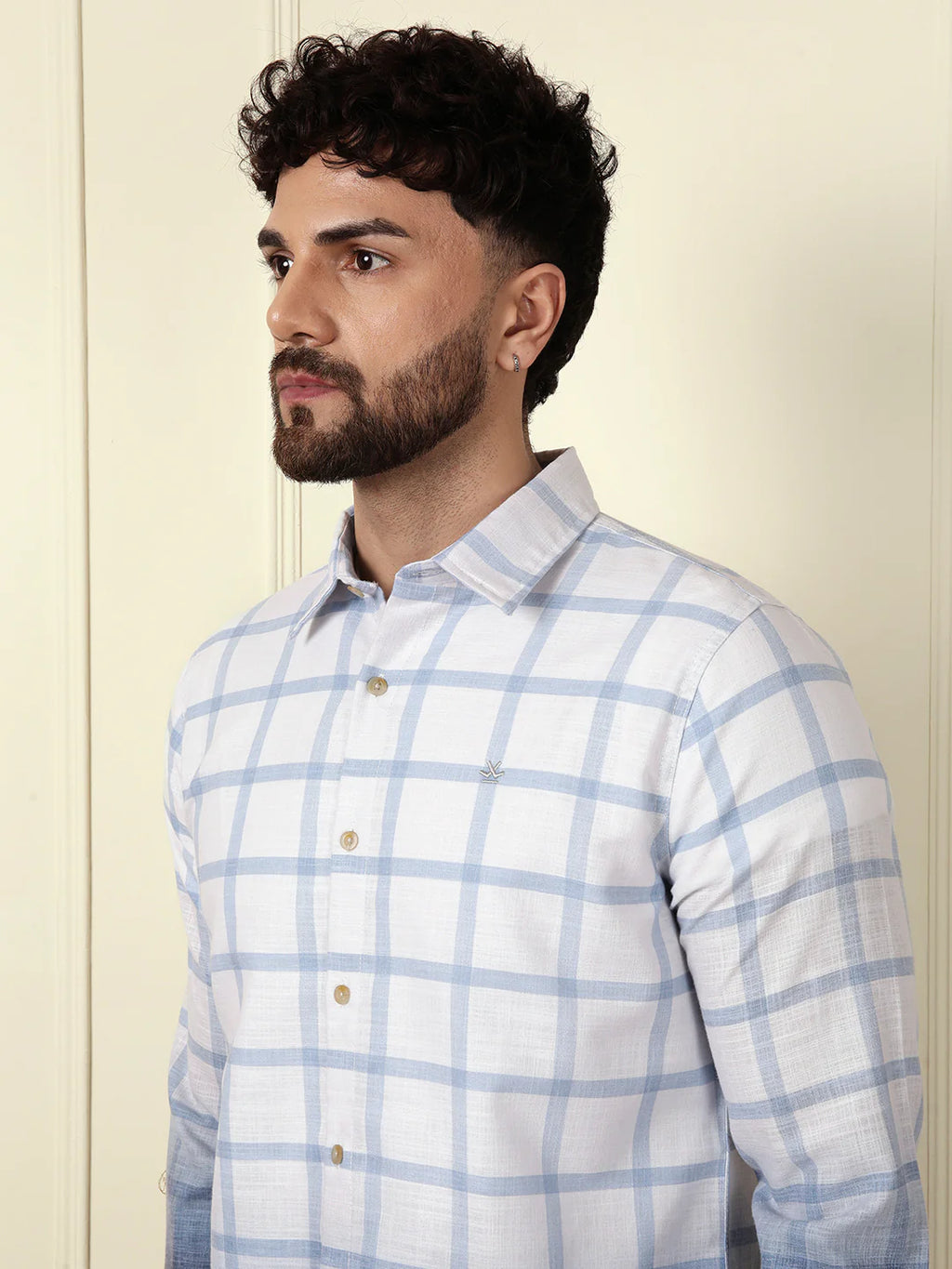 Checked Ombre Print Shirt | Blue