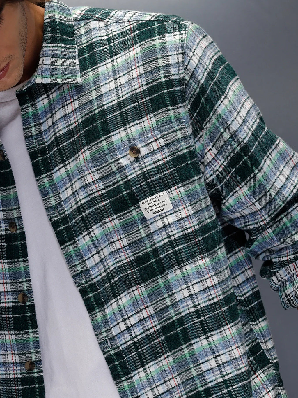Textured Checkered Shirt | Green