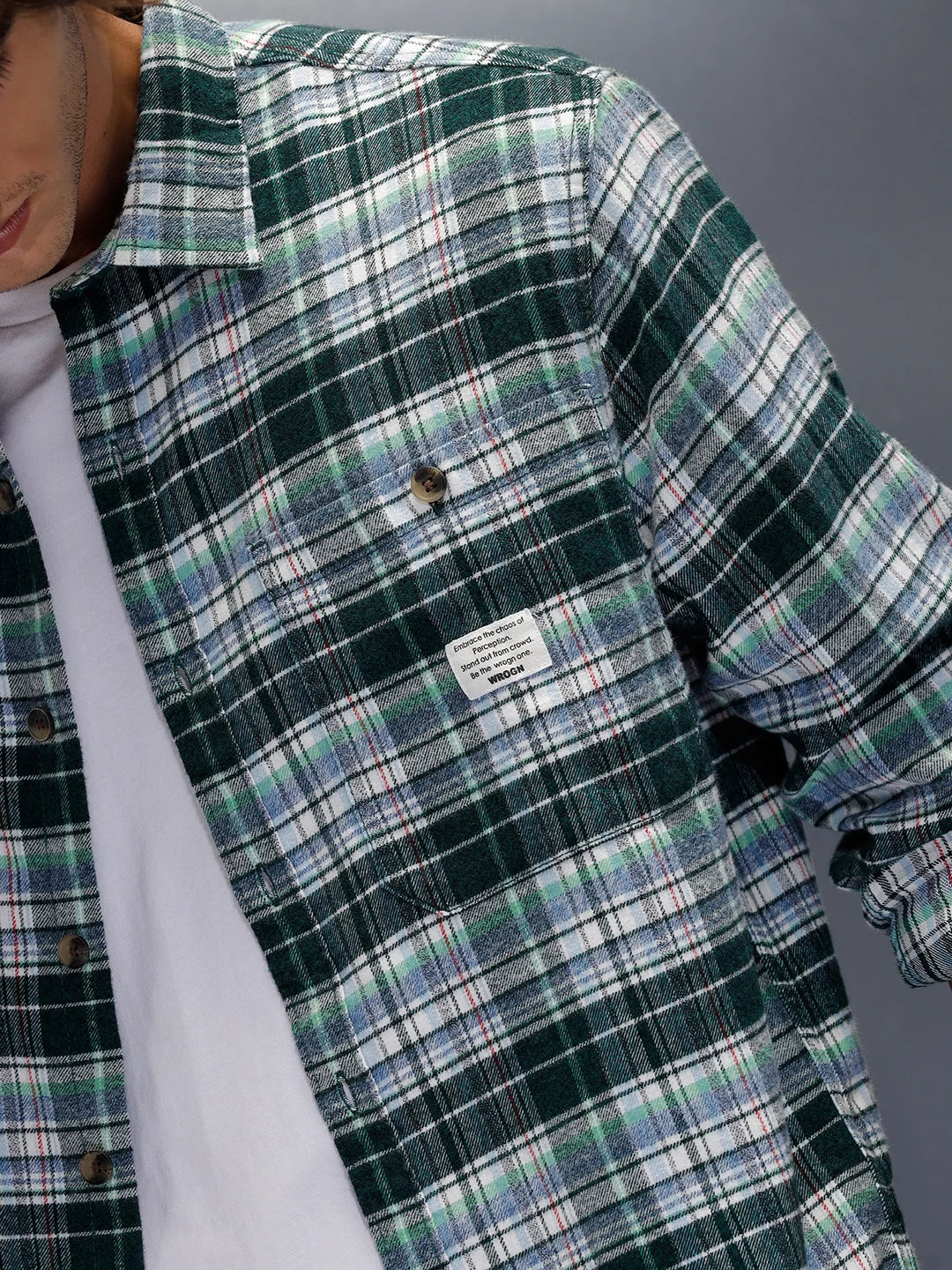 Textured Checkered Shirt | Green