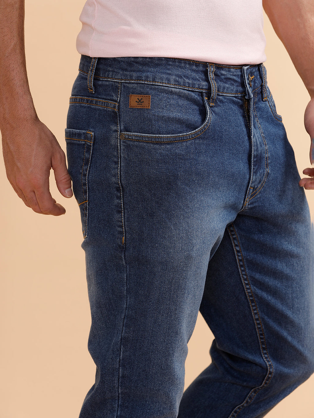 Casual Heavy Fade Slim Fit Jeans | Blue