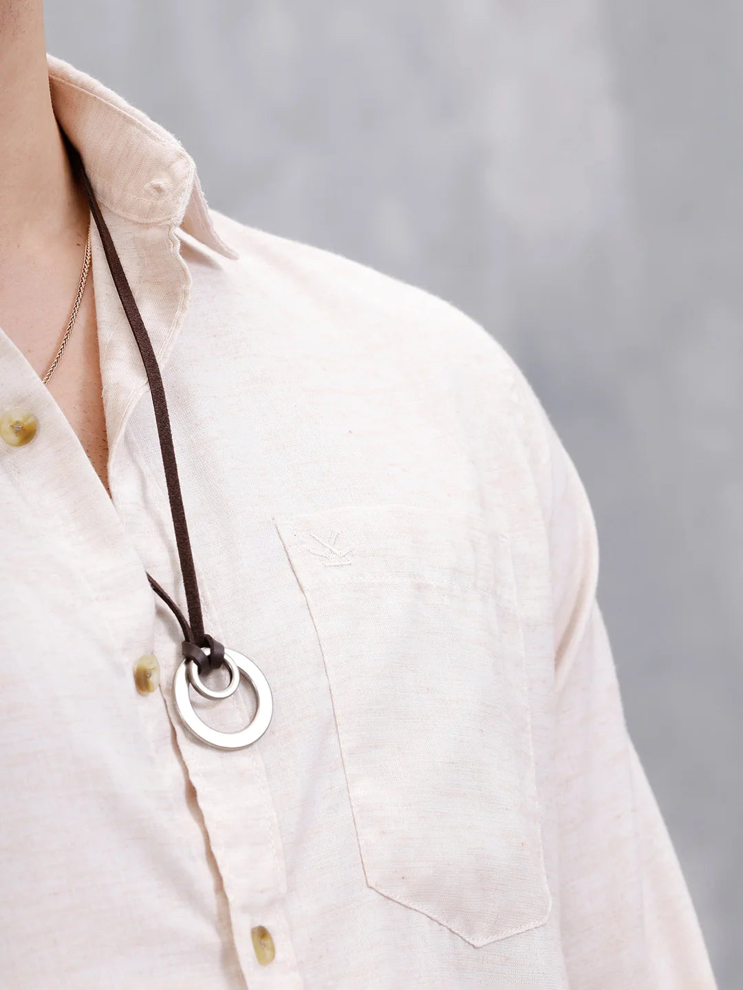 Textured Pure Cotton Shirt | Beige