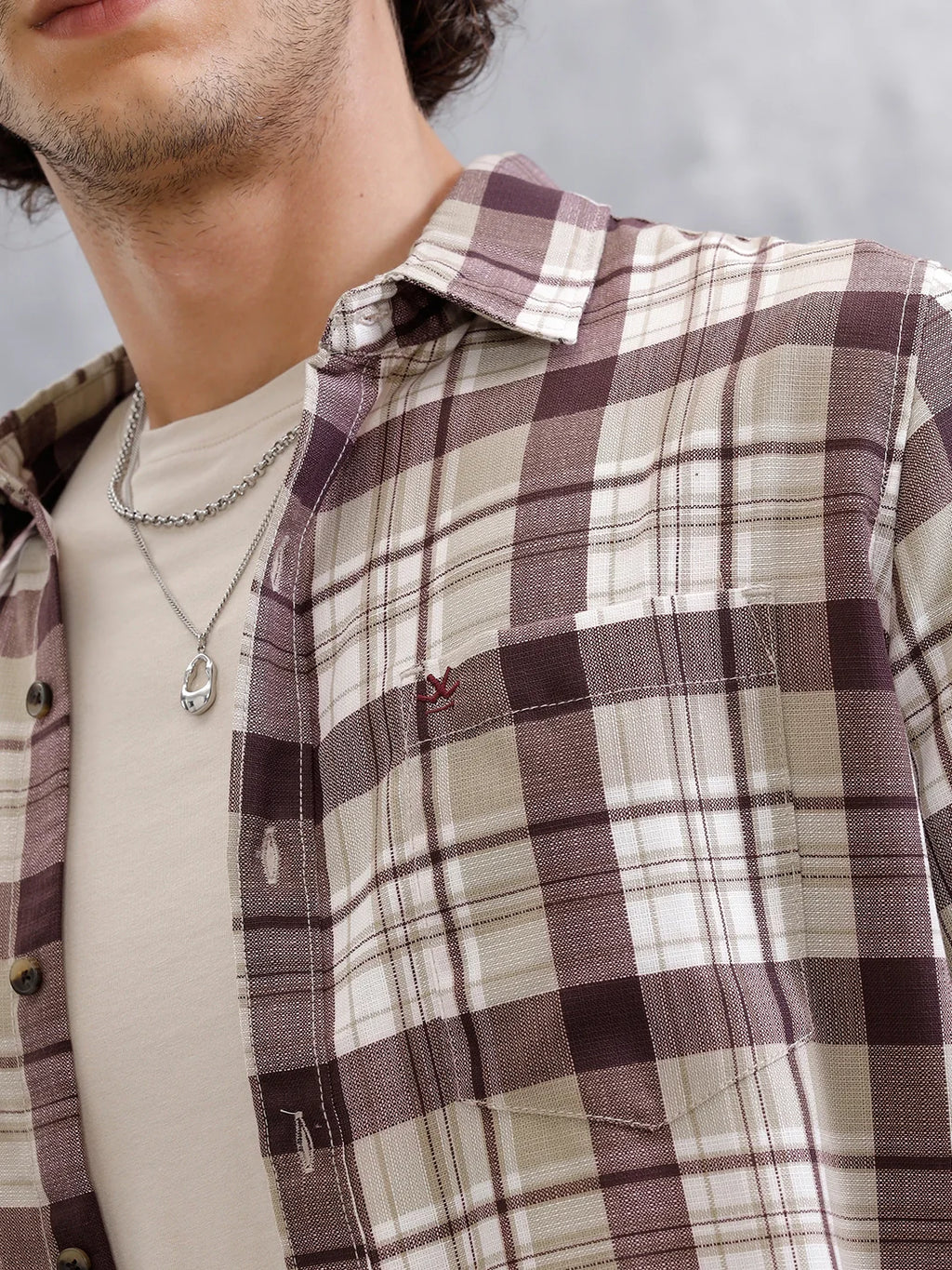 Checkered Full Sleeve Shirt | Brown
