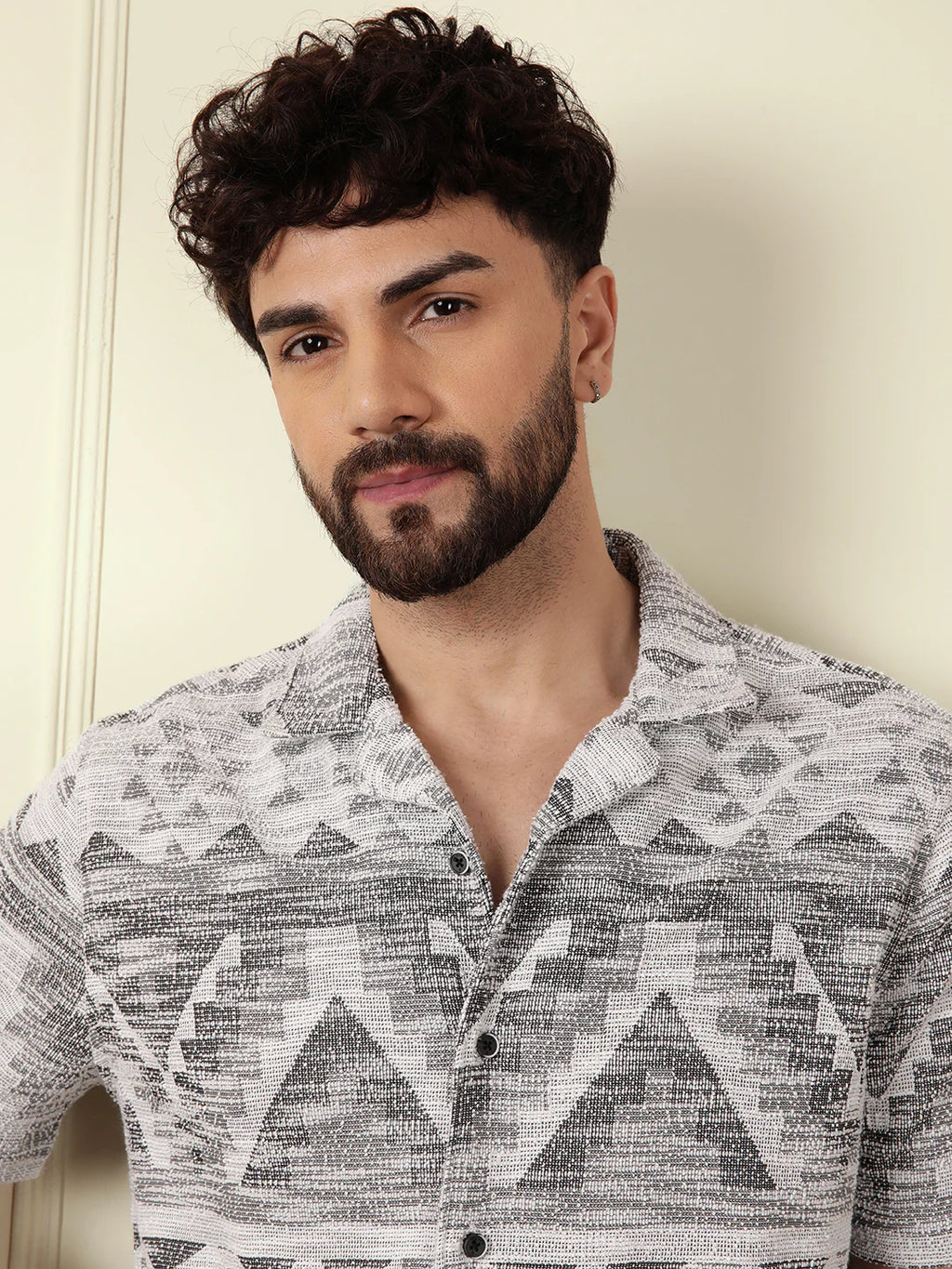 Textured Knit Shirt | Grey