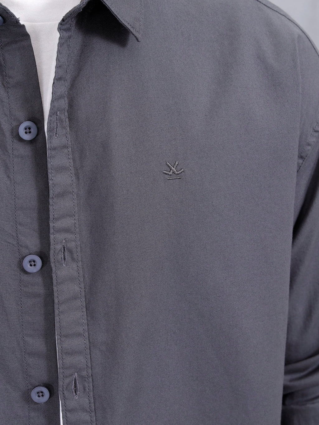 Solid Oversized Casual Shirt | Grey