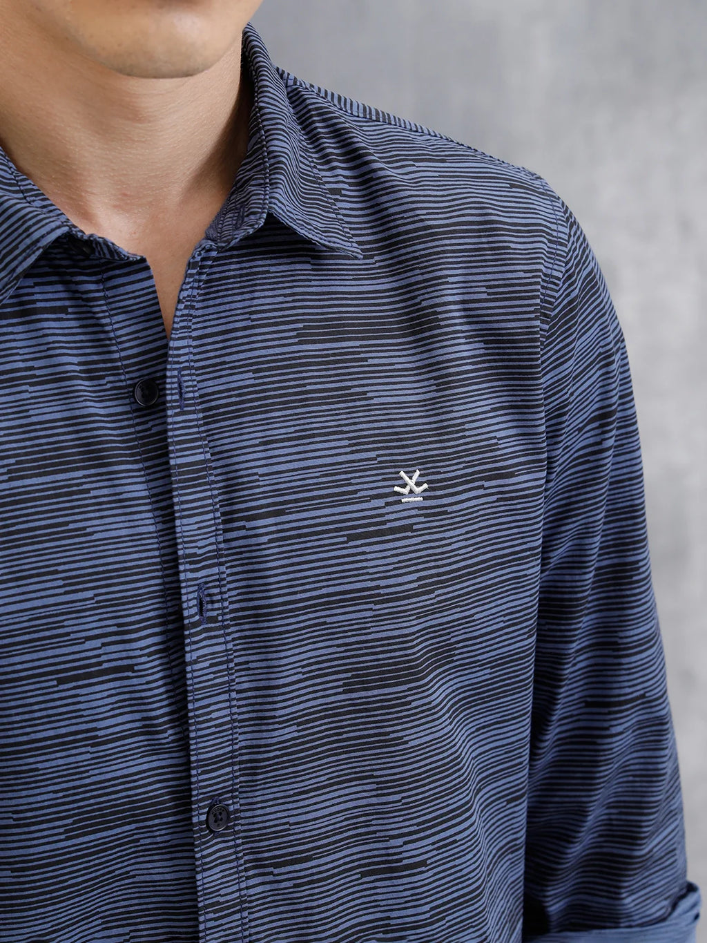 Striped AOP Shirt | Blue