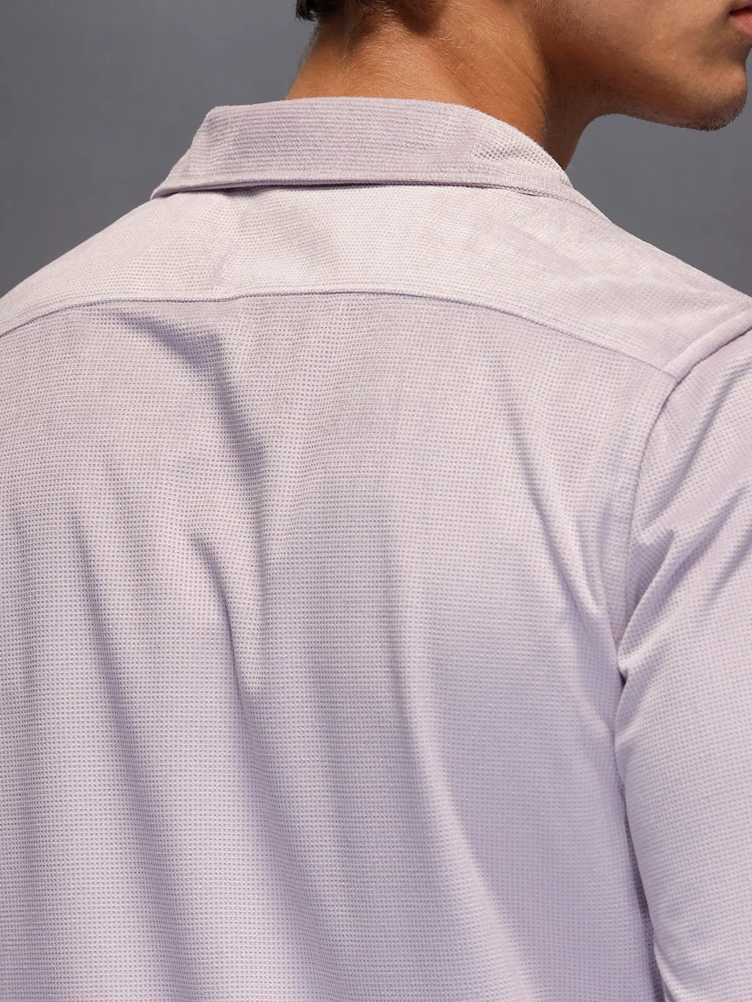 Men's Casual Slim Fit Solid Shirt  |  Purple