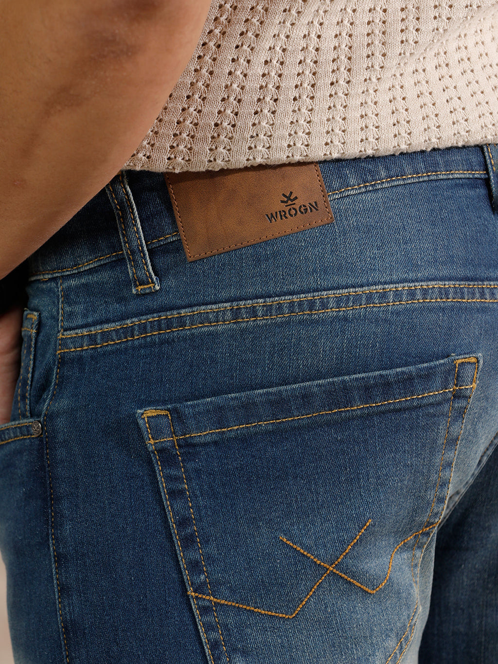 Solid Heavy Fade Skinny Crop Jeans | Blue