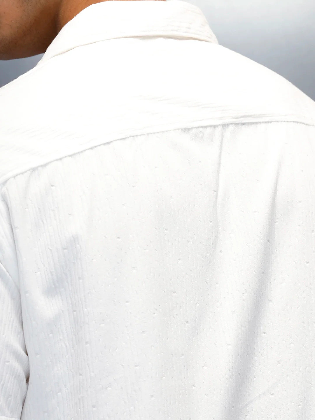Textured Classic Men’s Comfort Fit Shirt | White