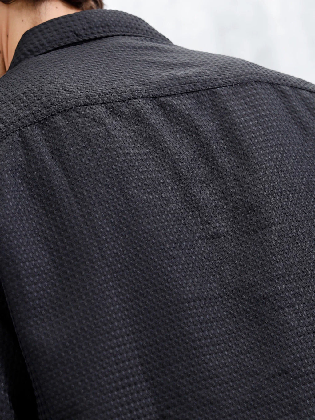 Wrogn Oversized Double Pocket Textured Shirt For Men's | Black