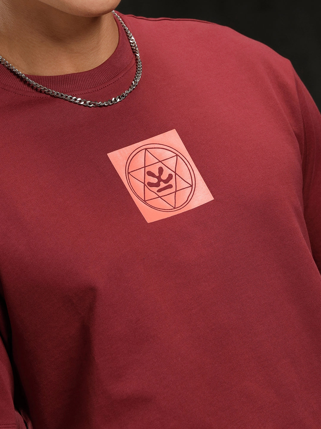 Zen Back Printed T-Shirt | Maroon