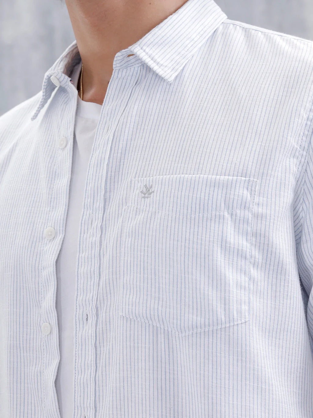 Men's Casual Striped Pattern Shirt | Light Blue