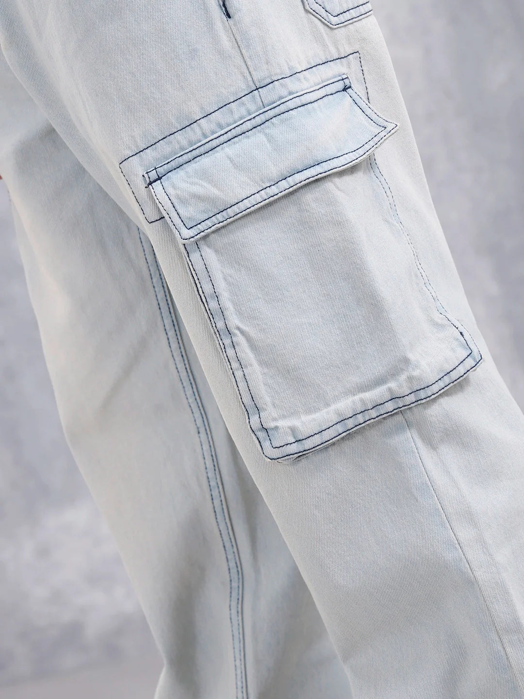 Superstone Wash Loose Cargo Fit Jeans | Super Stone