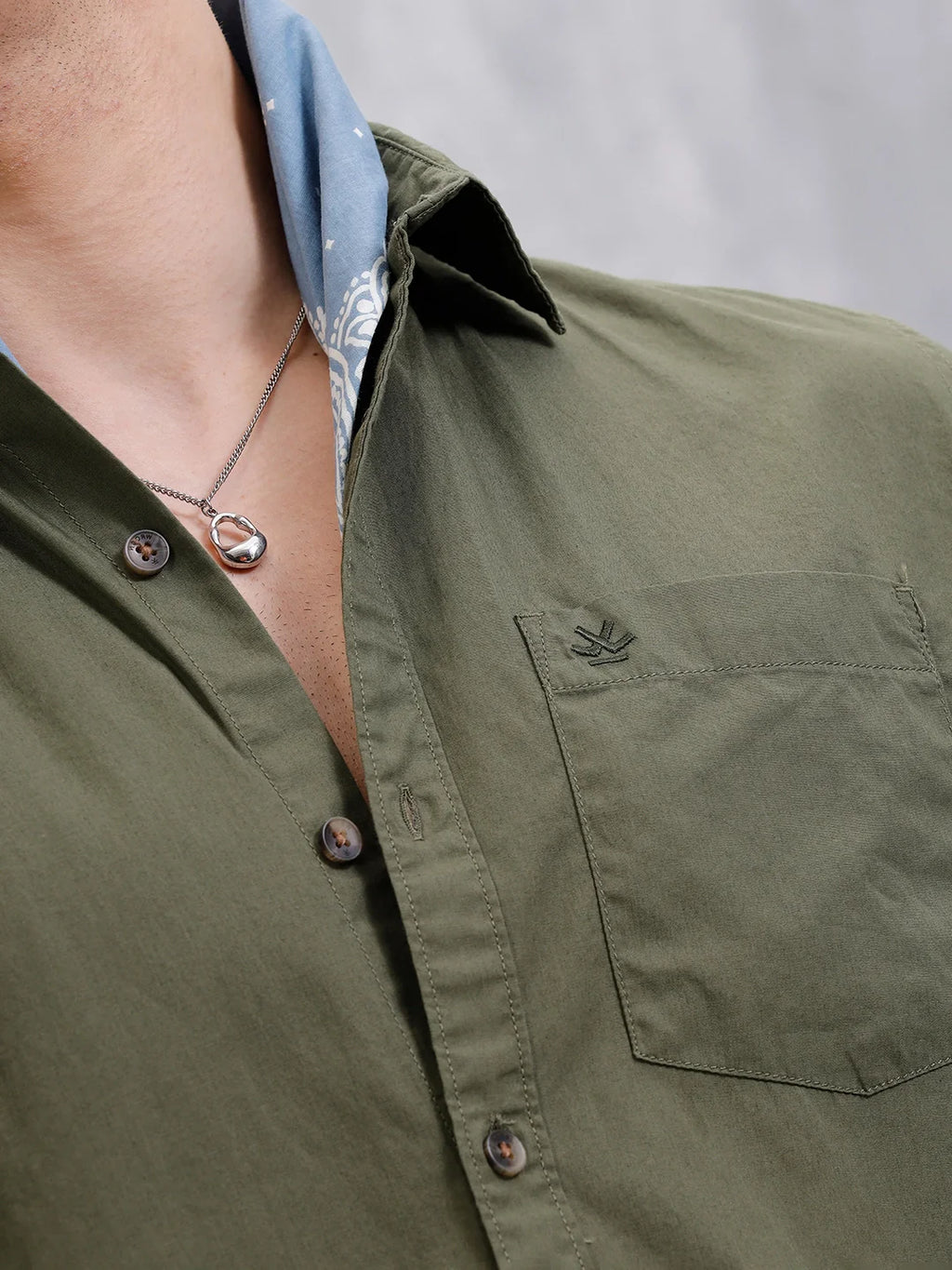 Solid Full Sleeve Regular Fit Shirt | Olive