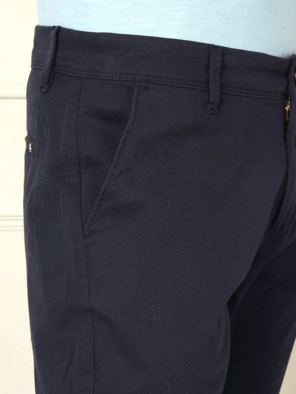 Soft Cotton Blend Chino Trouser | Navy Blue
