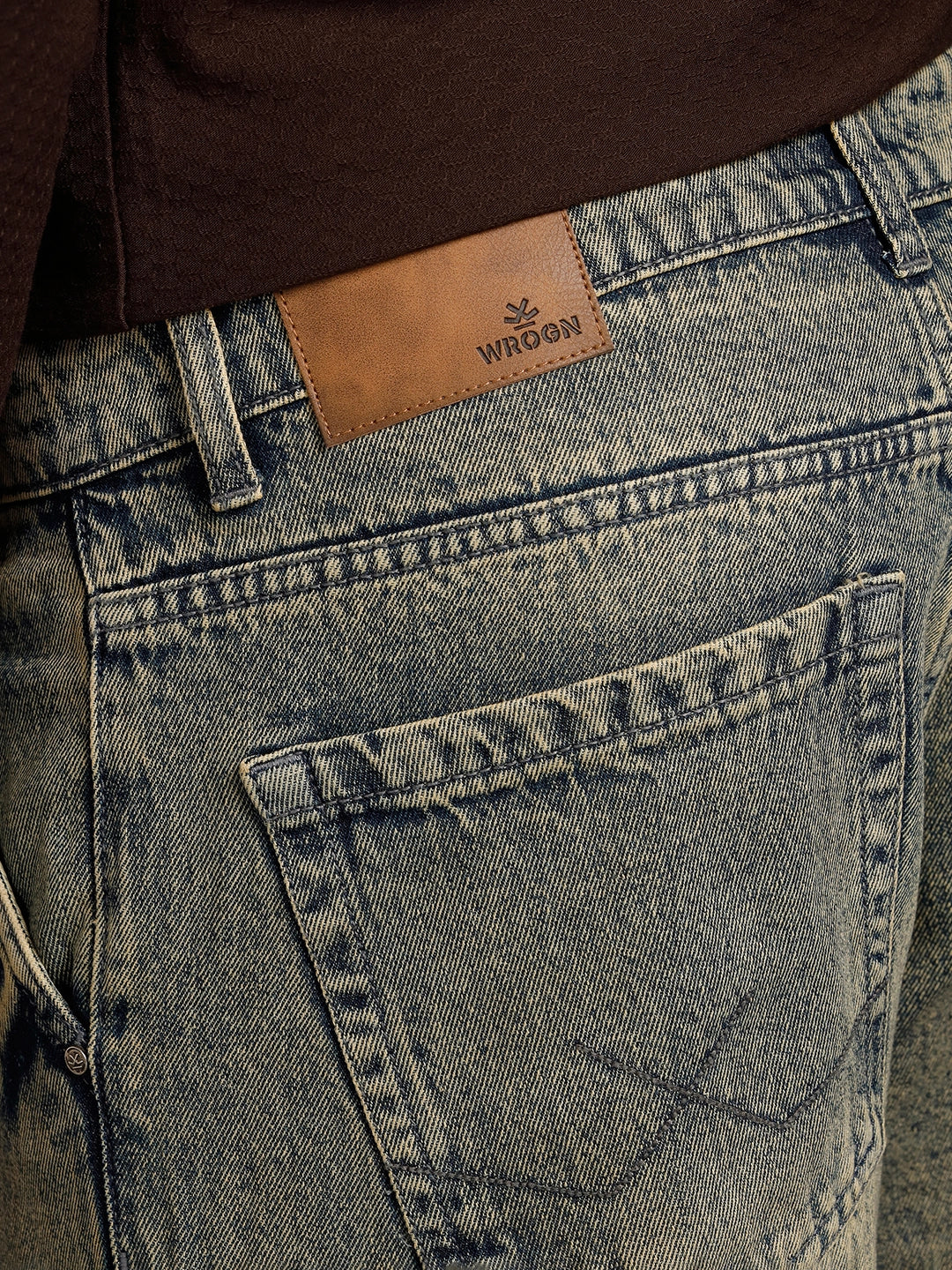 Slanted Pocket Loose Fit Jeans | Blue