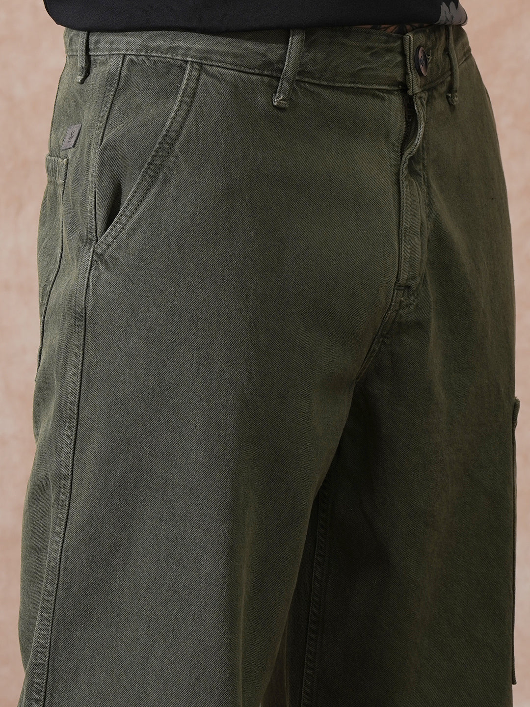 Solid Loose Fit Trouser | Olive