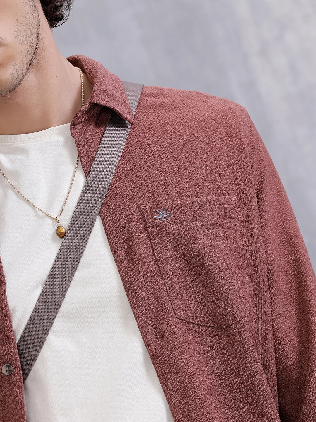 Textured Regular Fit Shirt | Pink