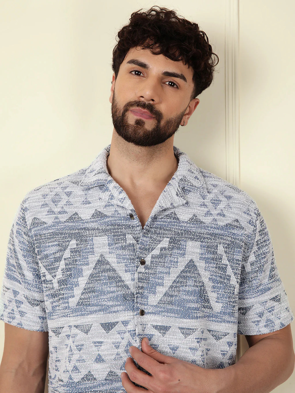 Textured Knit Shirt | Light Blue