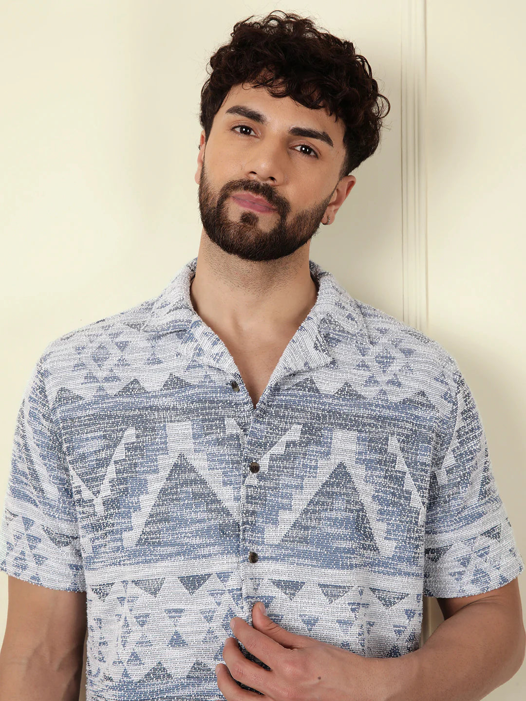 Textured Knit Shirt | Light Blue