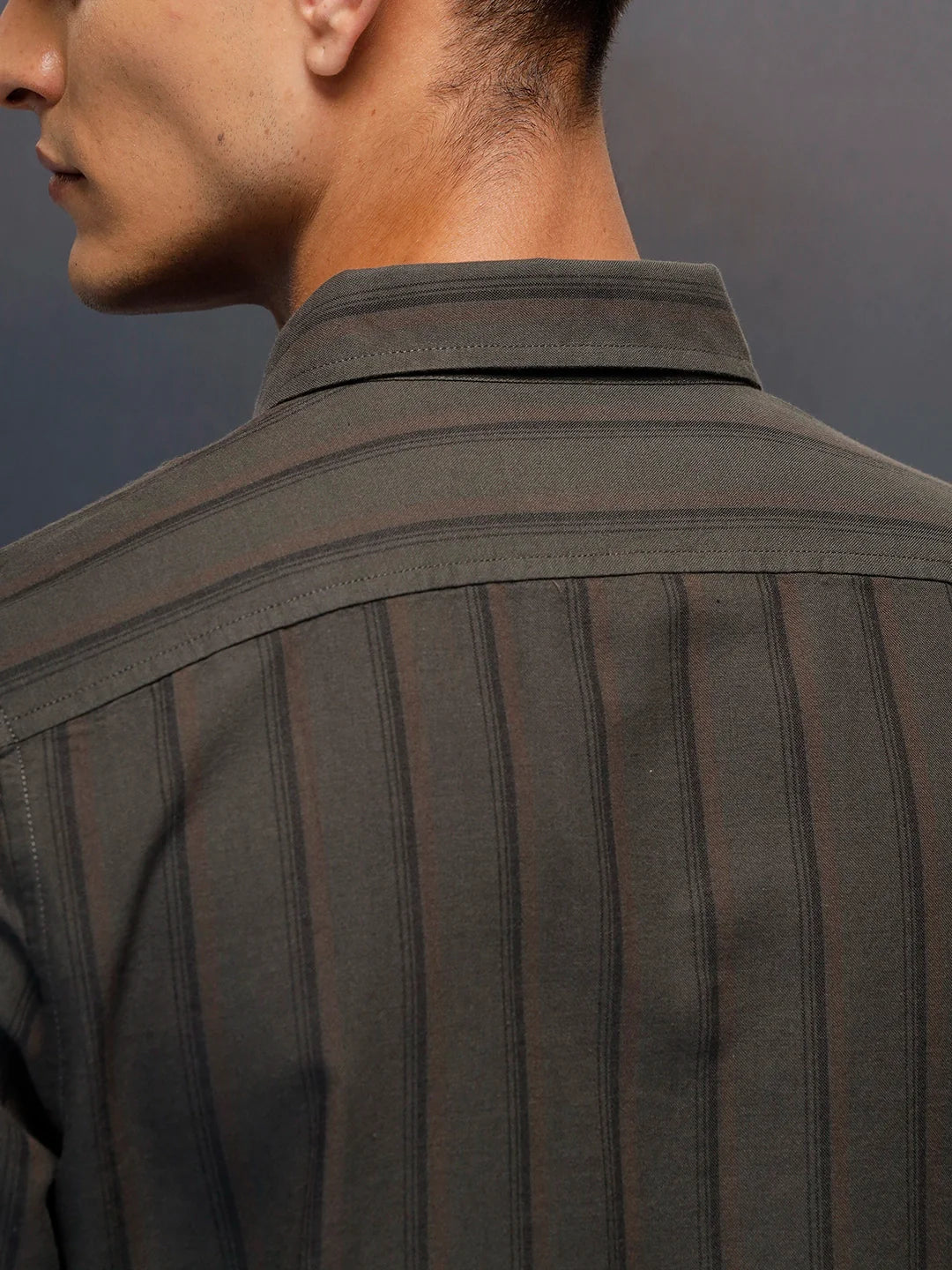 Men's casual striped pattern shirt | Green