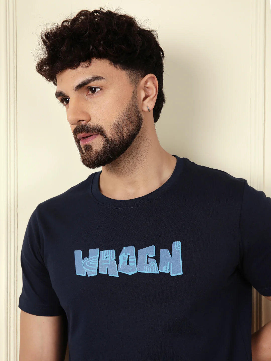 Puff Printed Slim Fit T-Shirt | Navy Blue