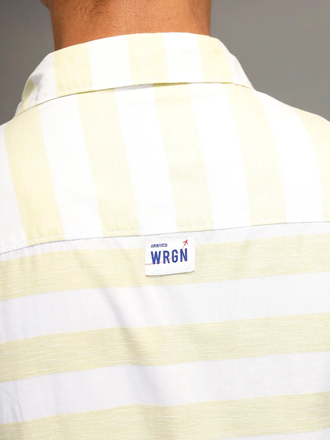 Men's Casual Regular Fit Striped Pattern Shirt | Green