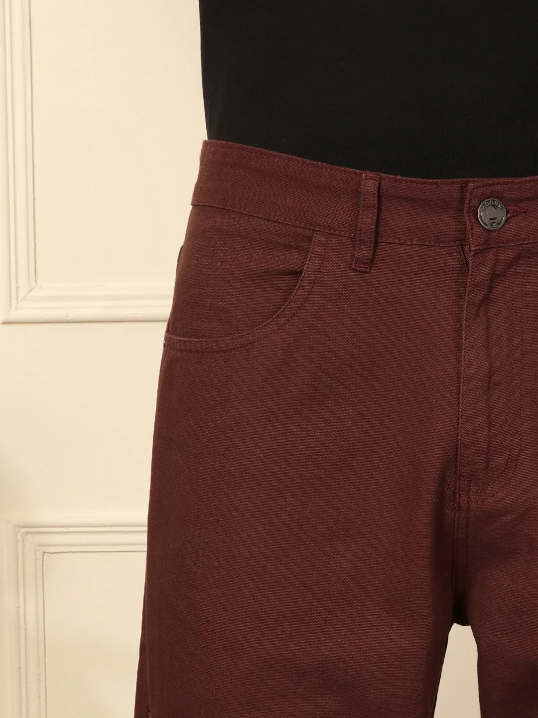 Brown Loose Fit Solid Trouser