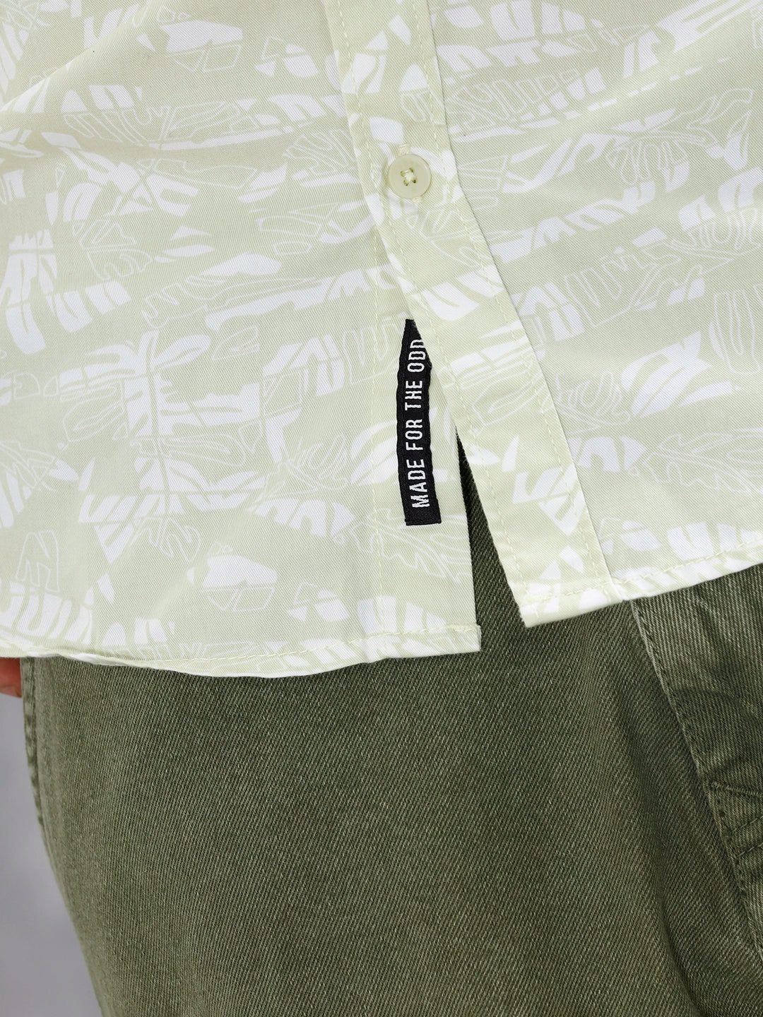 Abstract Floral Printed Slim Fit Shirt | Green