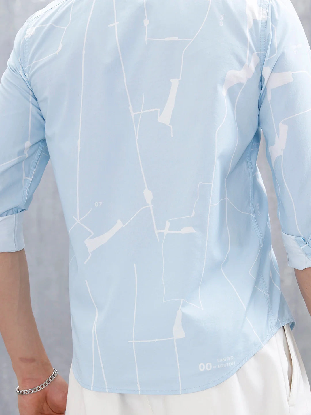 Wrogn Regular Fit Printed Casual Shirt | Blue