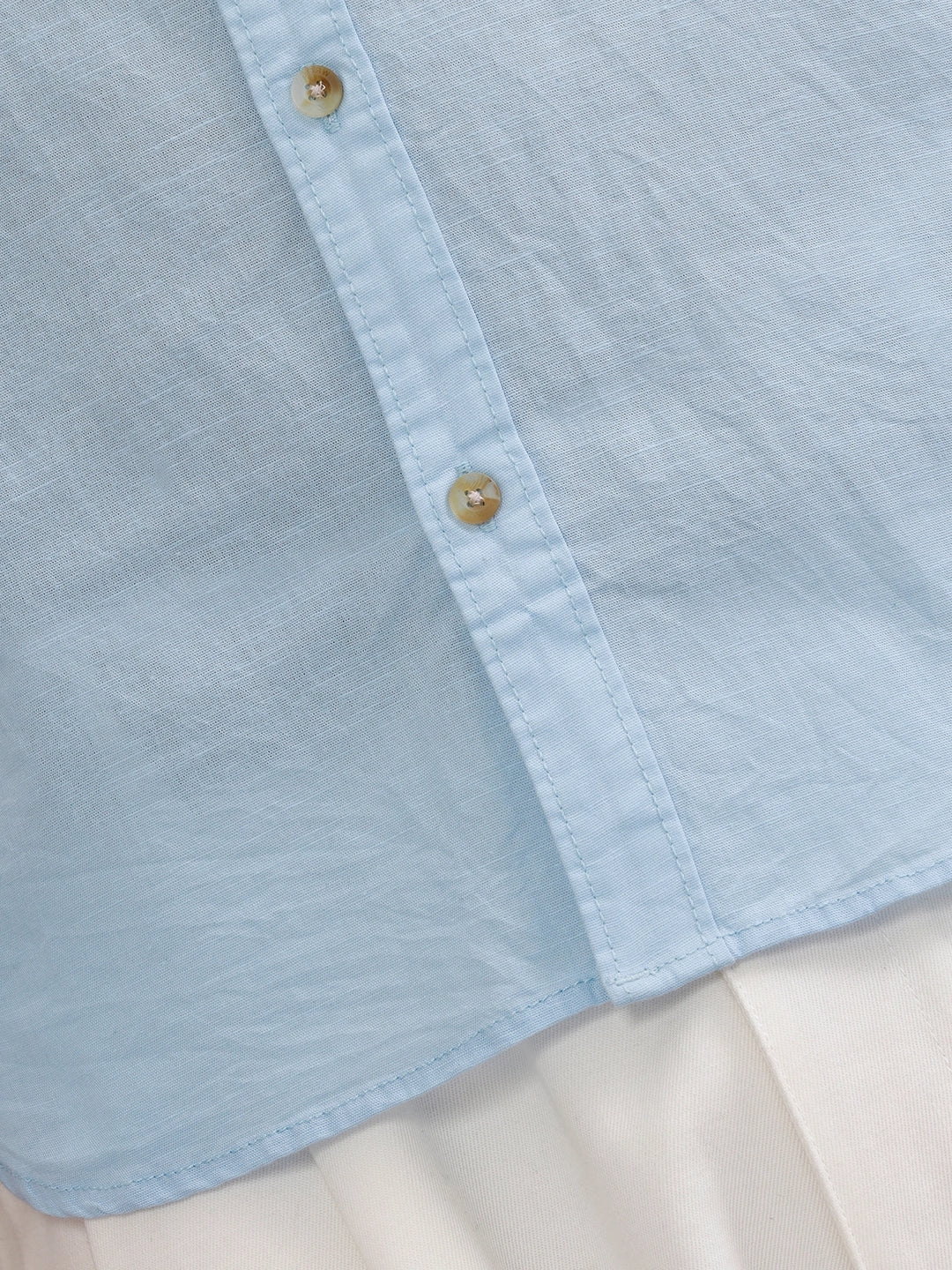 Solid 100%Cotton Regular Fit Shirt | Light Blue