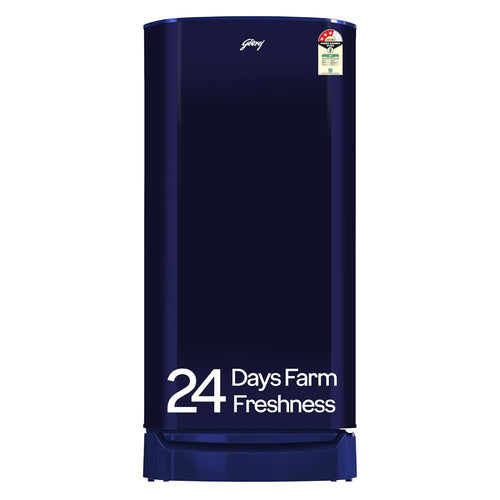 Godrej 183 L 3 Star | Farm Fresh Crisper Technology | Turbo Cooling Technology | Wide Shelf | Direct Cool Single Door Refrigerator(RD R190C WRF NY BL, Navy Blue)