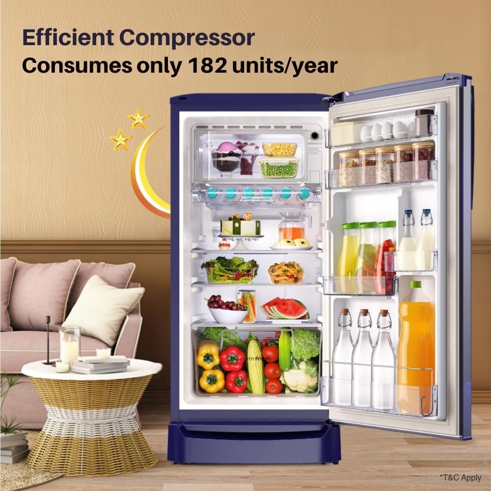 Godrej 183 L 2 Star Direct Cool Single Door Refrigerator (RD R190B THF BR BL, Berry Blue)