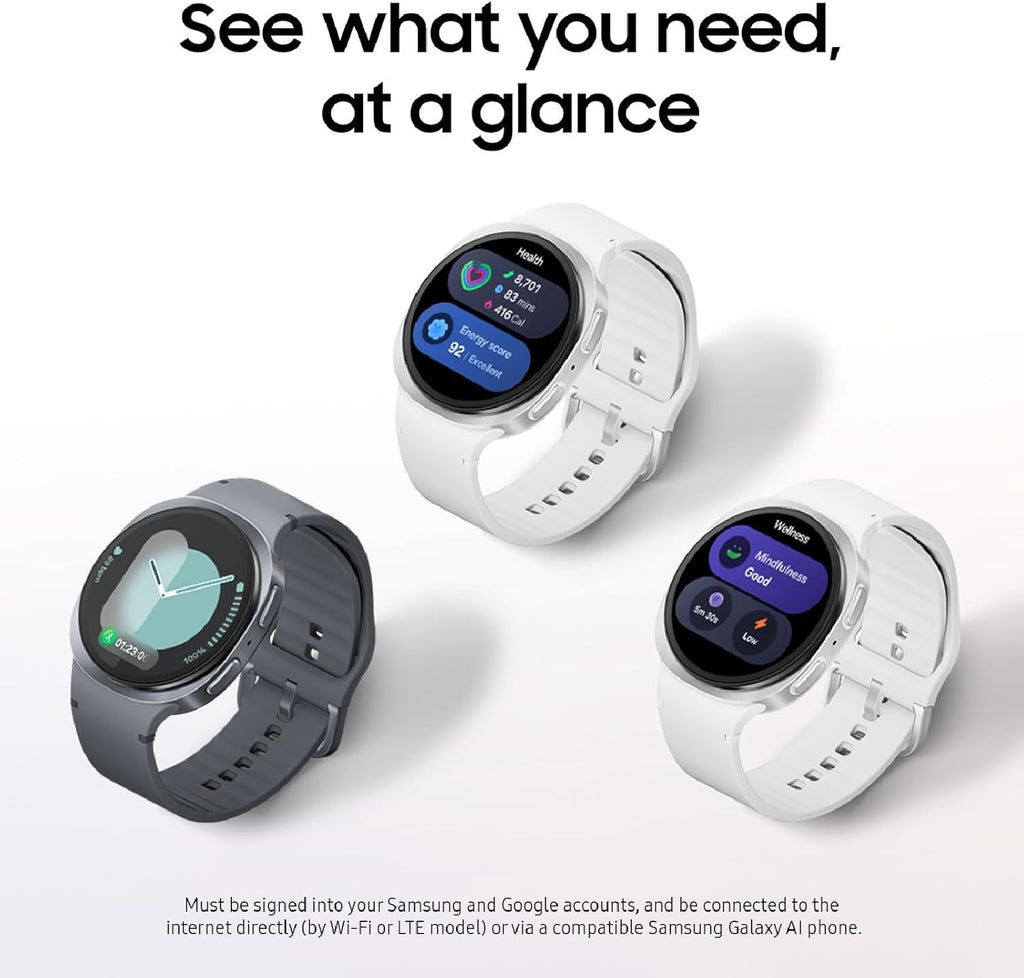 Samsung Galaxy Watch 8 (2025) 40mm Bluetooth Smartwatch, Cushion Design, Fitness Tracker, Sleep Coaching, Running Coach, Energy Score, Heart Rate Tracking