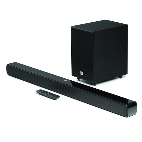 JBL Cinema SB241, Dolby Digital Soundbar with Wired Subwoofer for Extra Deep Bass, 2.1 Channel Home Theatre with Remote, HDMI ARC, Bluetooth & Optical Connectivity (110W)