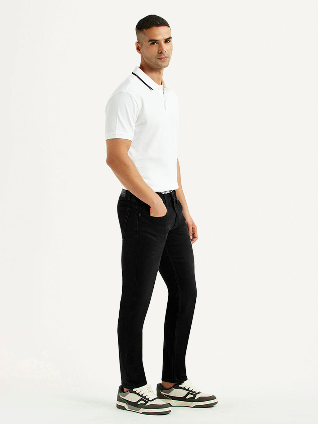 Men's 65504 Black Skinny Fit Mid Rise Jeans