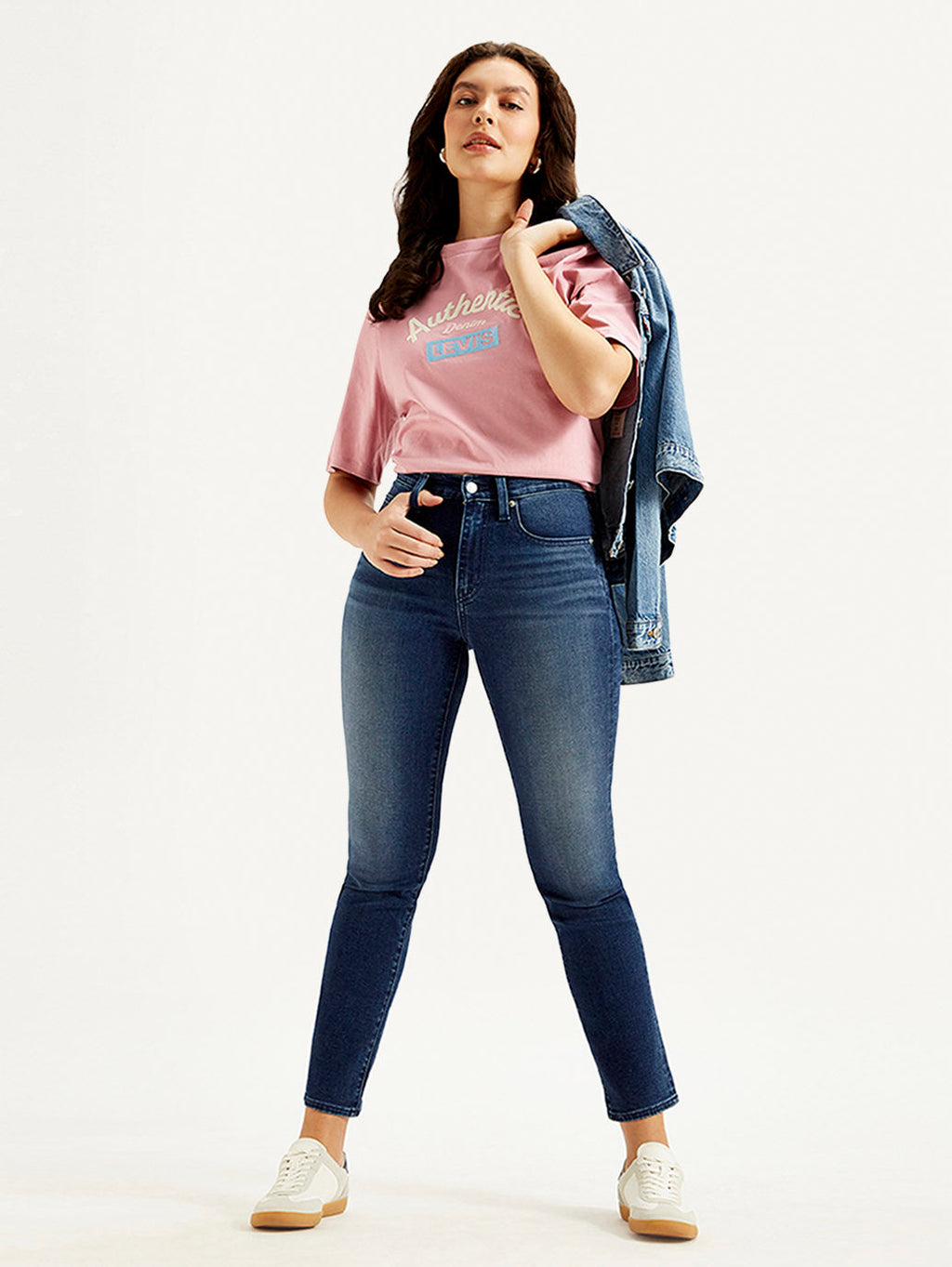 Women's 724 Blue Straight Fit High Rise Jeans
