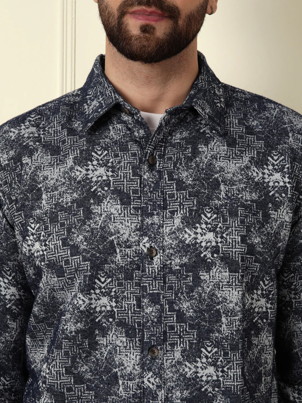 Textured Knit Shirt | Navy Blue